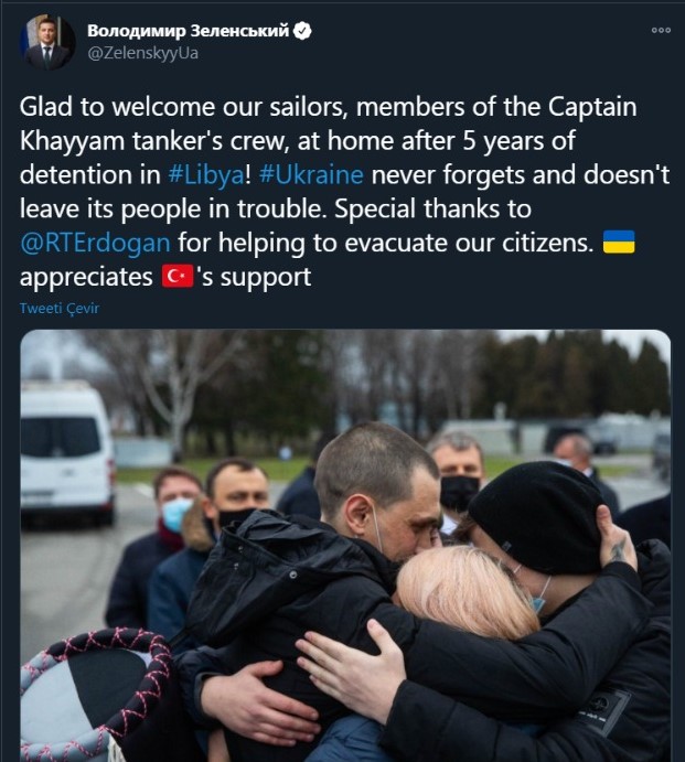 Zelenskiy’den Cumhurbaşkanı Erdoğan’a teşekkür mesajı